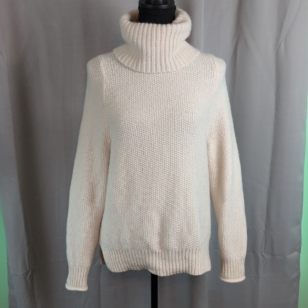 Madewell Cream Turtleneck Sweater‎ with Chunky Knit